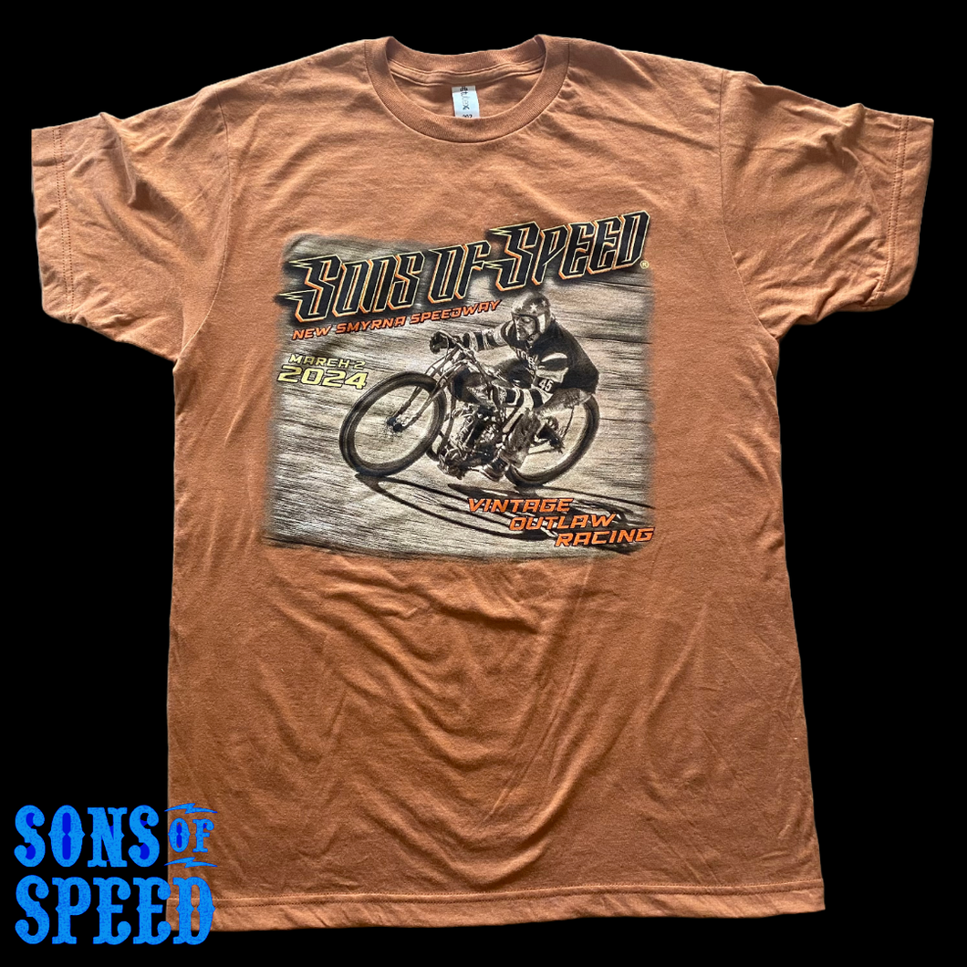 Billy Lane's Sons Of Speed March 2024 Heather Orange T-shirt