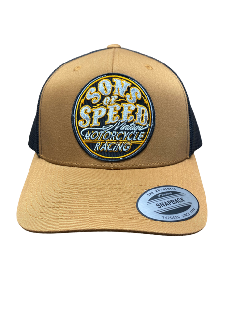 Billy Lane Sons of Speed Caramel Brown & Black Curved Brim hat