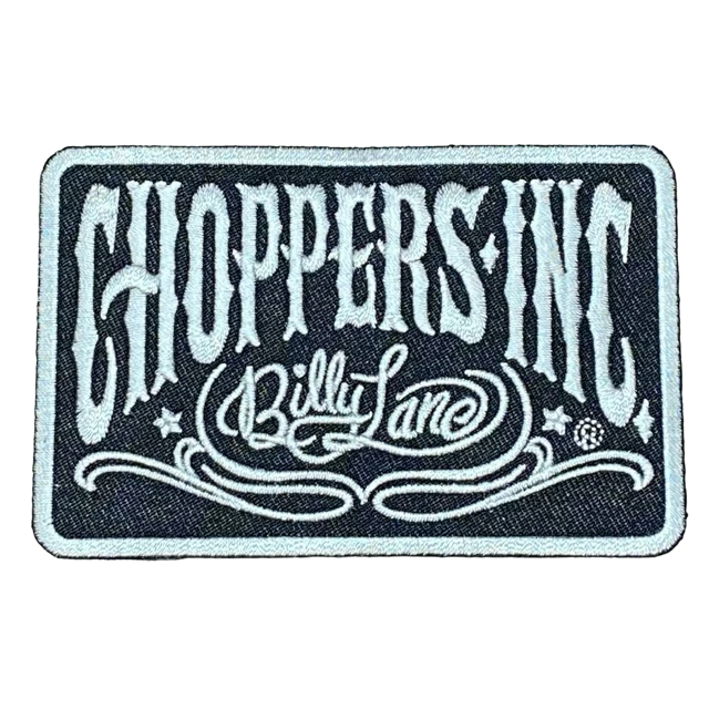 Billy Lane Choppers Inc. Embroidered Signature Patch WHITE