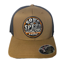 Load image into Gallery viewer, Billy Lane&#39;s Son of Speed Circle Logo Brown/Black Hat
