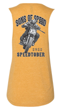 Load image into Gallery viewer, Billy Lane&#39;s Sons of Speed 2024 Speedtober Womens Antique Gold T-shirt
