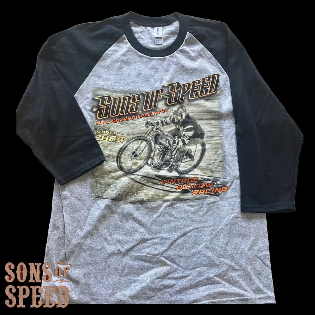 Billy Lane's Sons of Speed 3/4 Sleeve Raglan Jersey