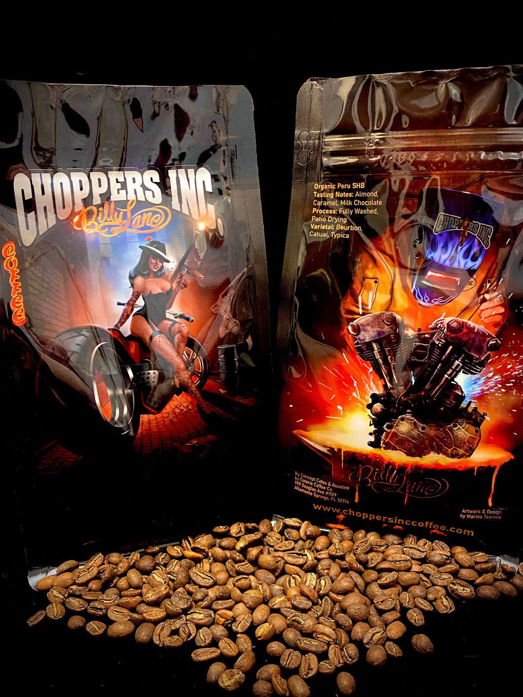 Billy Lane's Choppers Inc. Private Label Coffee 12 Oz Bag Whole Bean