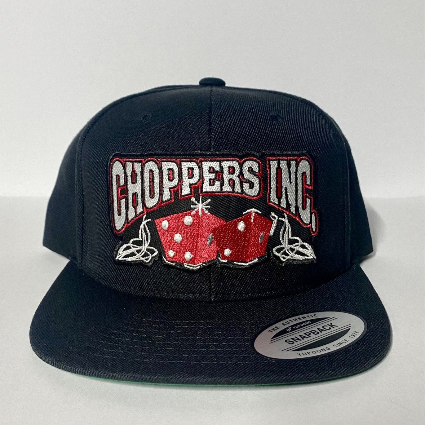 Choppers Inc Original Dice Logo Black Wool Flat Brim