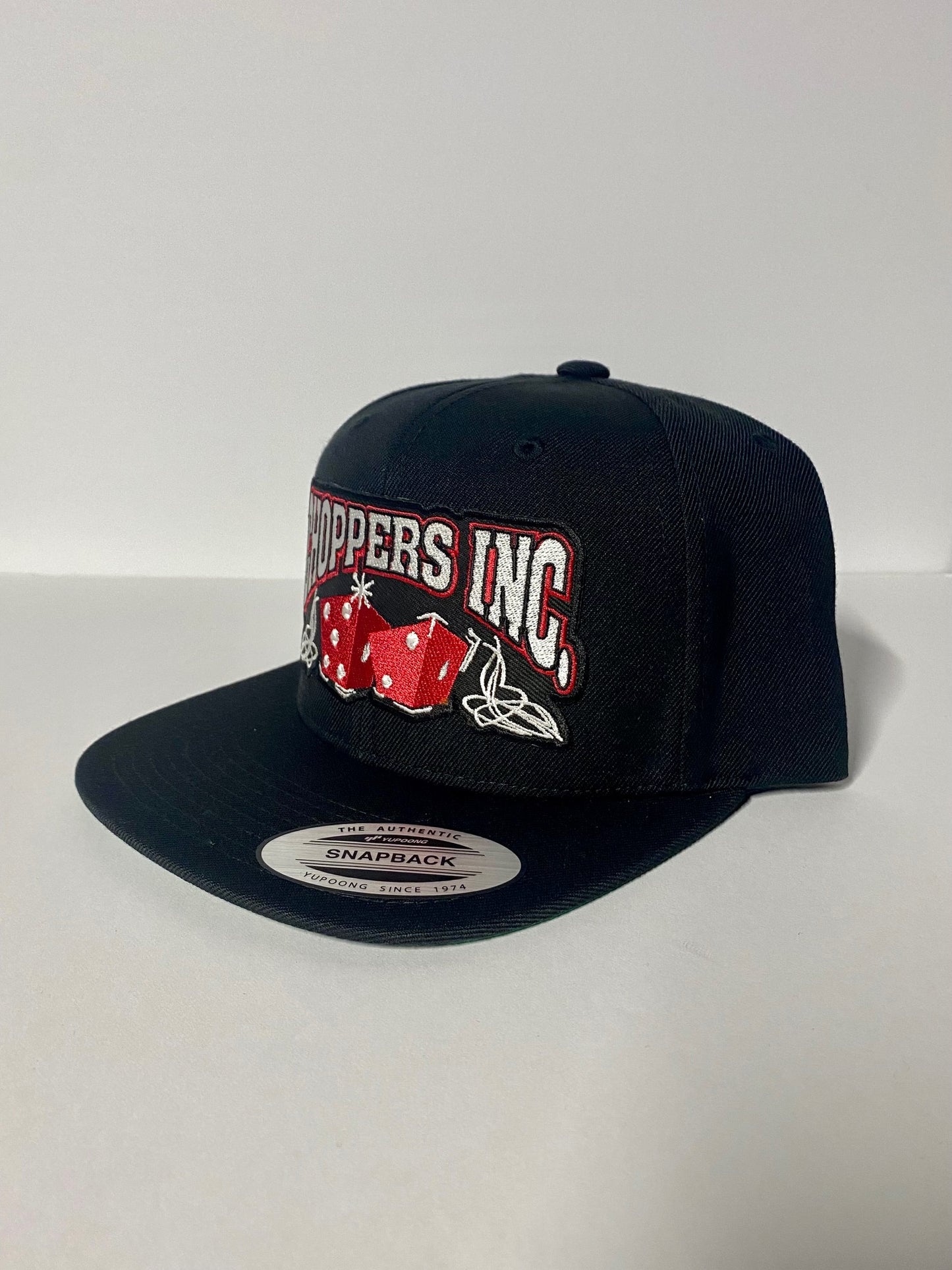 Choppers Inc Original Dice Logo Black Wool Flat Brim