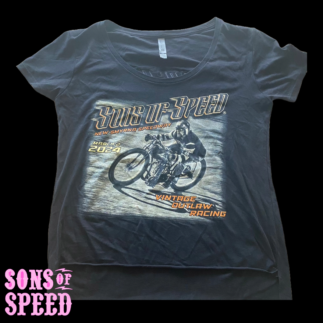 Billy Lane's Sons of Speed March 2024 Womens Scoop Next T Black