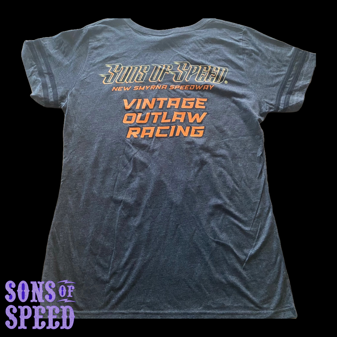 Billy Lane's Sons of Speed Womens V-Neck Jersey Charcoal/Black