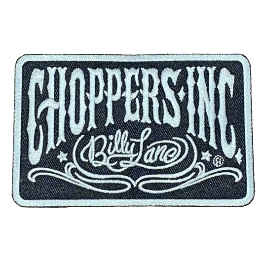 Billy Lane Choppers Inc. Embroidered Signature Patch WHITE