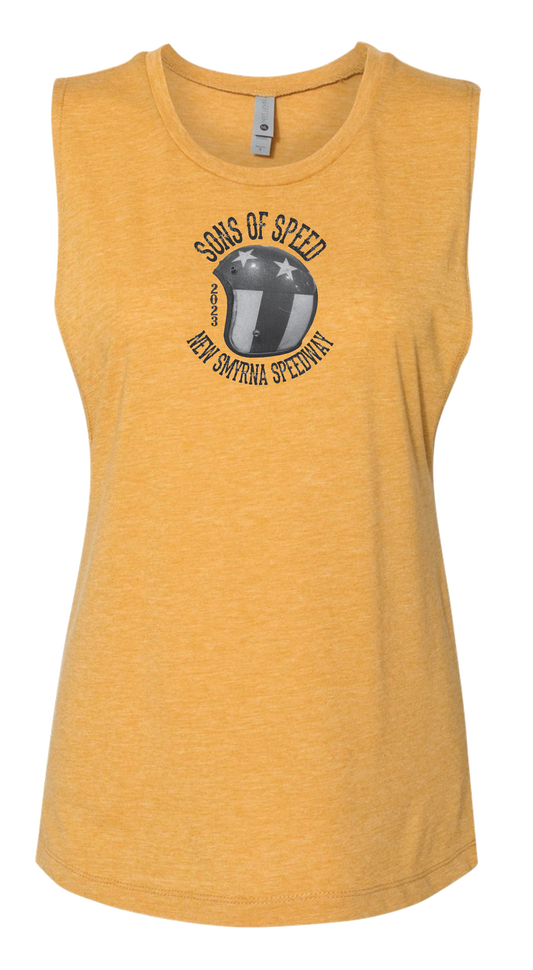 Billy Lane's Sons of Speed 2024 Speedtober Womens Antique Gold T-shirt