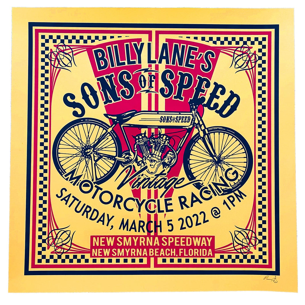 Sons of Speed 2022 Limited Edition Race Poster - 24” x 24”